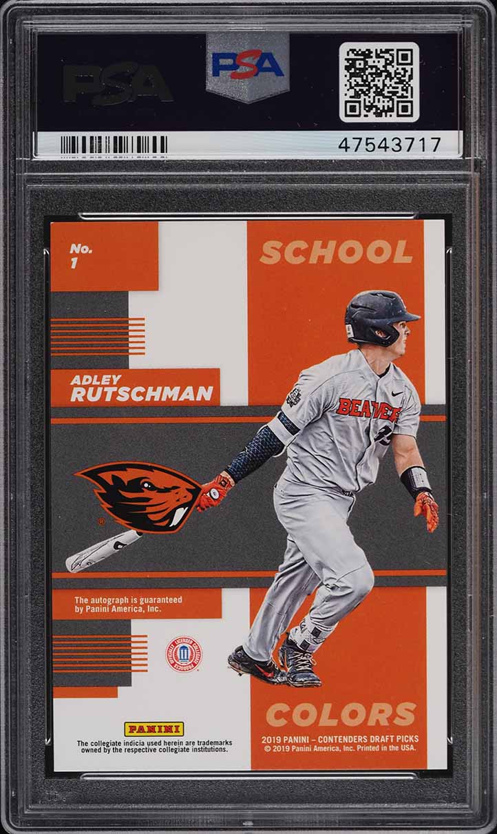 Adley Rutschman 2019 Panini 10シリ auto PSA 10 ADLEY RUTSCHMAN 1st 2019 Bowman Draft Paper Orioles