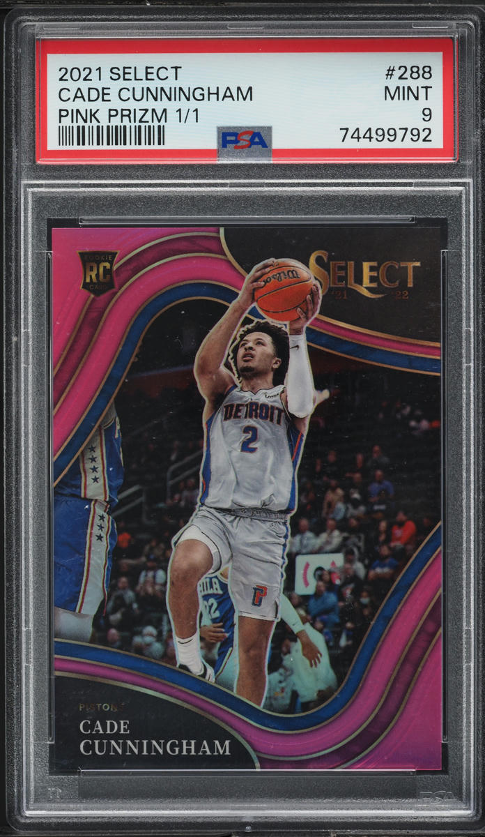 2021 Select Courtside Pink Prizm Cade Cunningham ROOKIE 1/1 #288 PSA 9 MINT