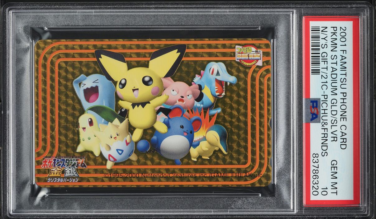 2001 Famitsu Phone Card Japanese Pichu Friend Pokemon Stadium Gold Silver PSA 10