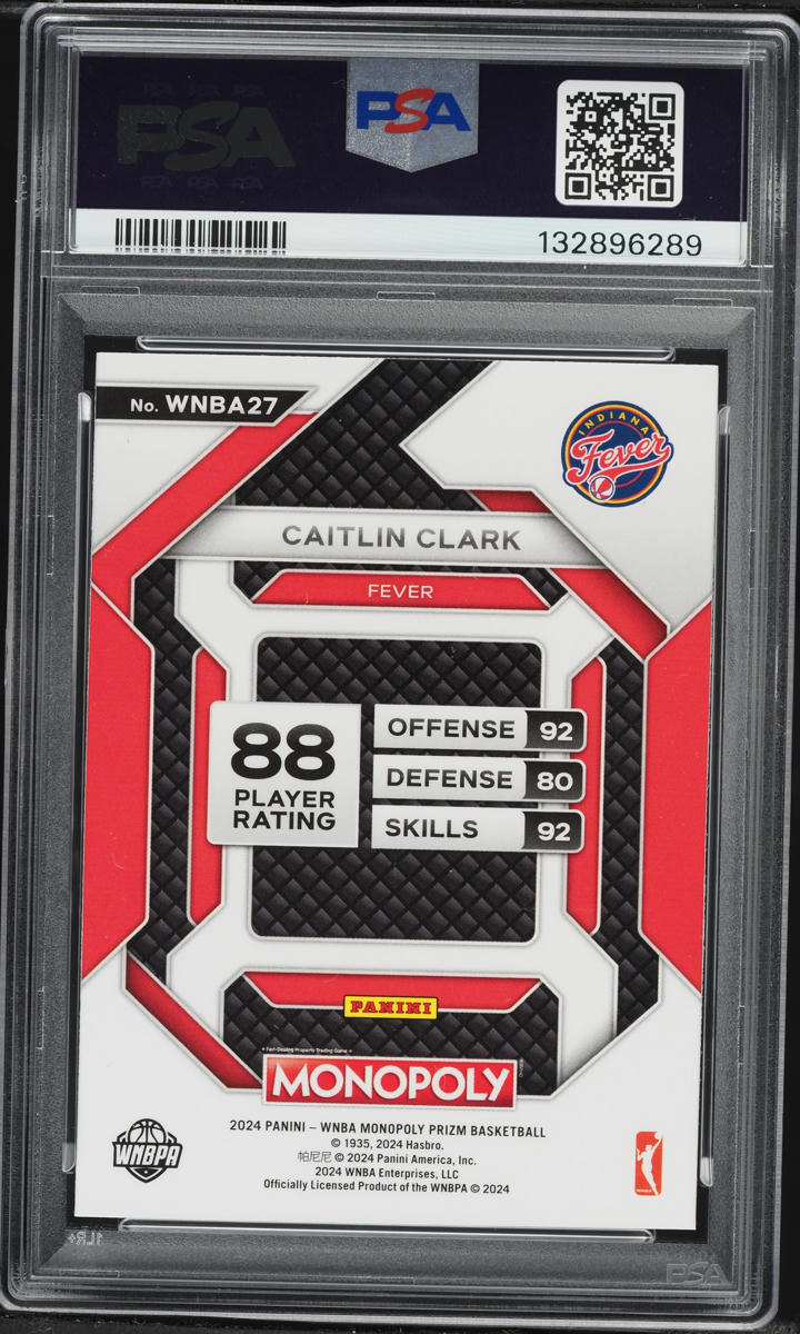 2024 Panini Prizm Monopoly WNBA Insert Caitlin Clark ROOKIE #WNBA27 PSA 9 MINT