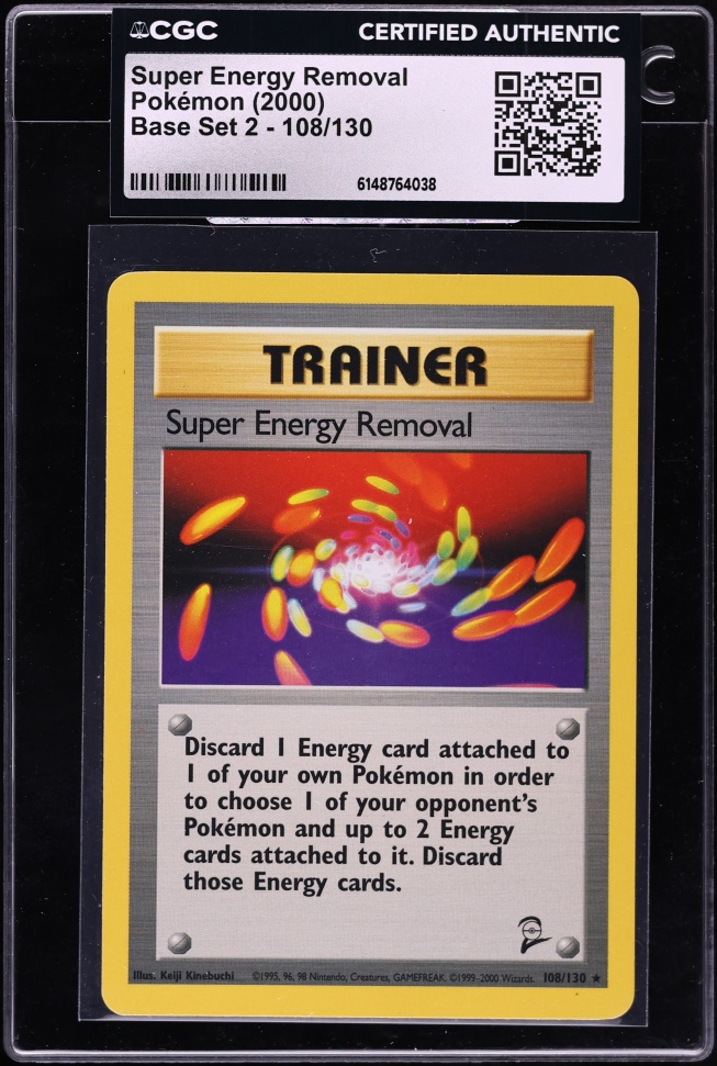 2000 Pokemon Base Set 2 Super Energy Removal #108 CGC AUTH