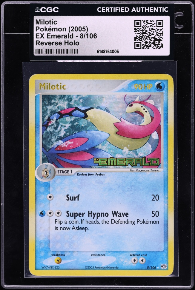 2005 Pokemon EX Emerald Reverse Holo Milotic #8 CGC AUTH