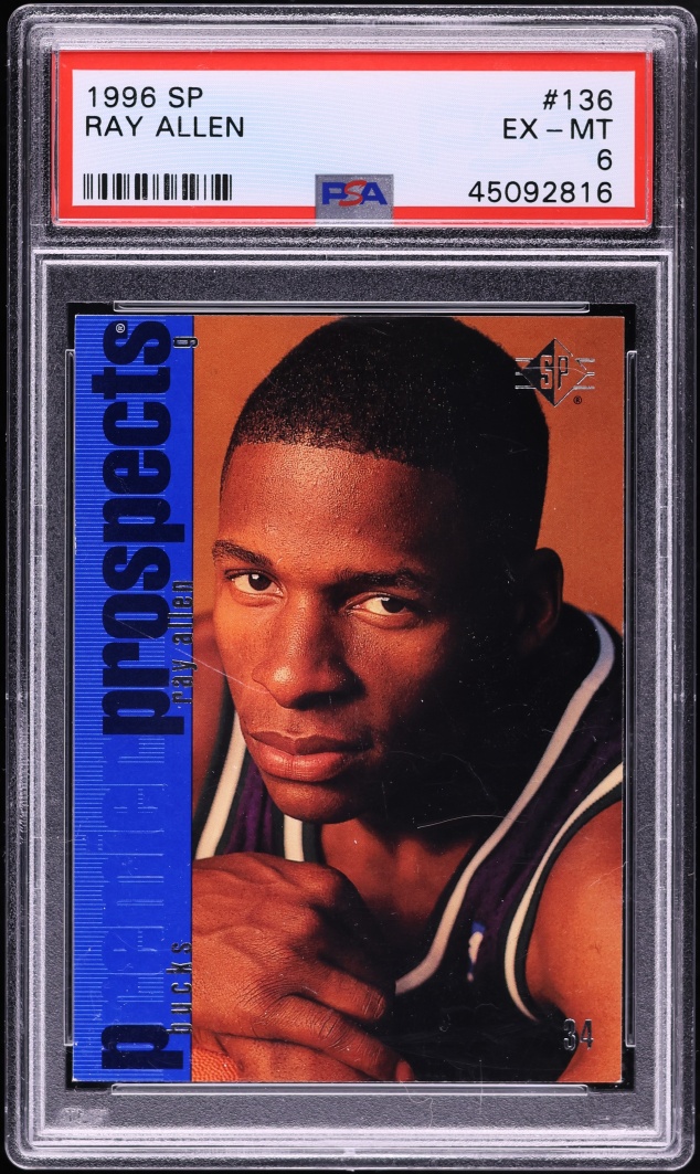 1996 SP Basketball Ray Allen ROOKIE #136 PSA 6 EXMT