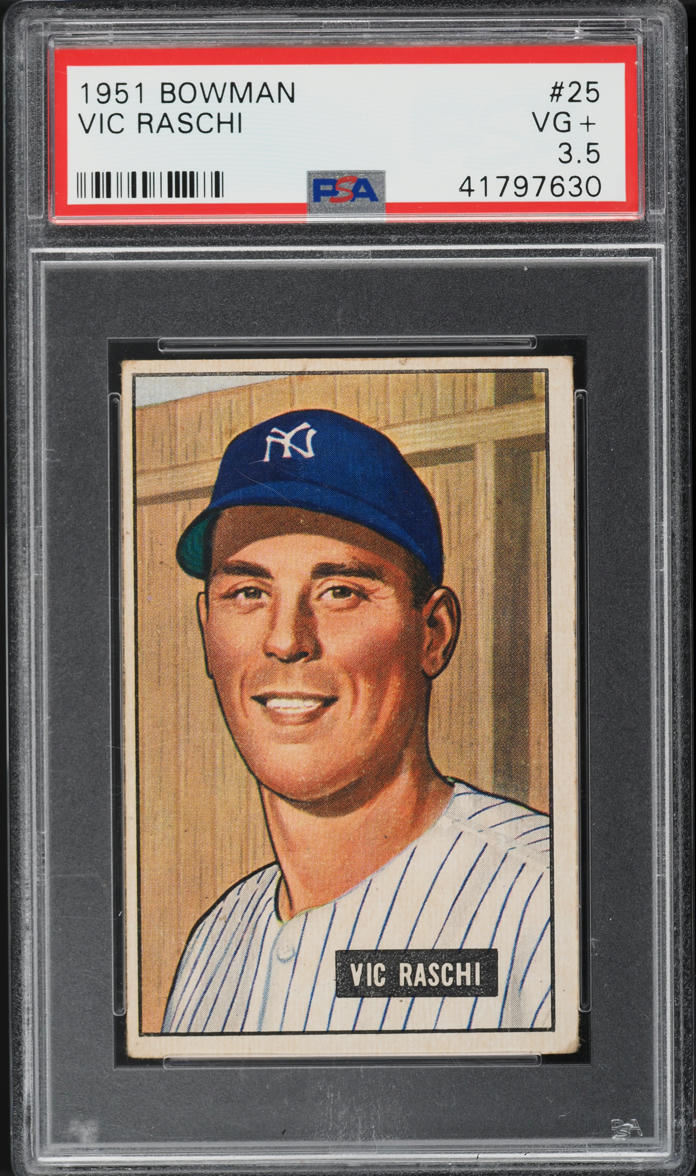 1951 Bowman Vic Raschi #25 PSA 3.5 VG+