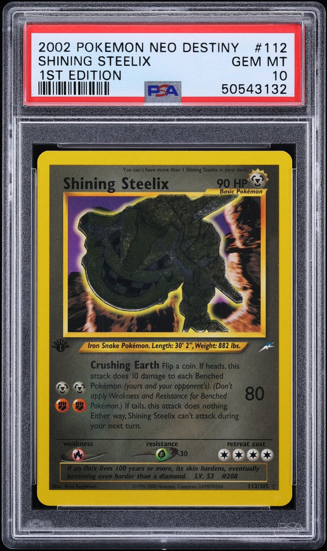 2002 Pokemon Neo Destiny 1st Edition Shining Steelix #112 PSA 10 GEM MINT
