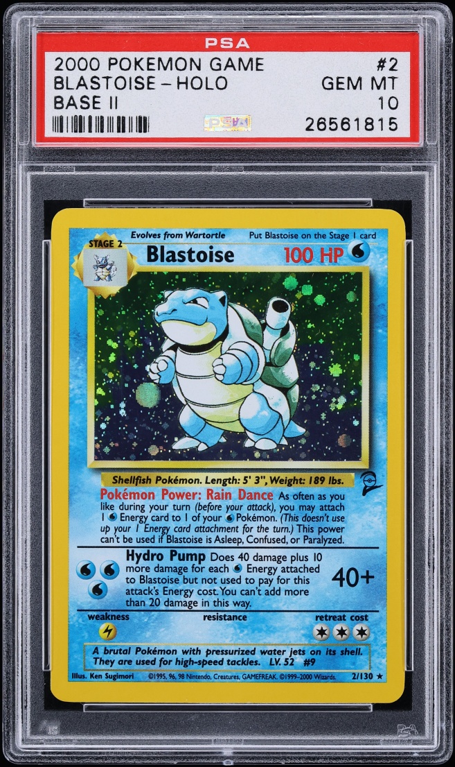 2000 Pokemon Base Set 2 Holo Blastoise #2 PSA 10 GEM MINT