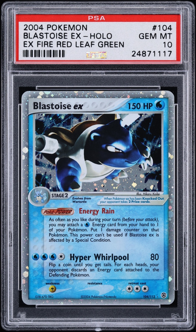 2004 Pokemon EX Fire Red & Leaf Green Holo Blastoise EX #104 PSA 10 GEM MINT