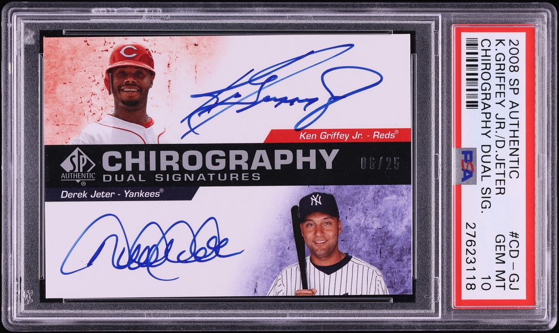 2008 SP Authentic Chirography Dual Ken Griffey Jr. Derek Jeter AUTO /25 #CD-GJ PSA 10 GEM MINT