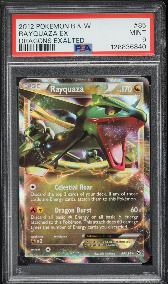 2012 Pokemon Black & White Dragons Exalted Holo Rayquaza EX #85 PSA 9 MINT