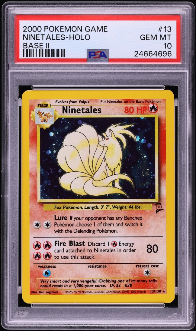 2000 Pokemon Base Set 2 Holo Ninetales #13 PSA 10 GEM MINT