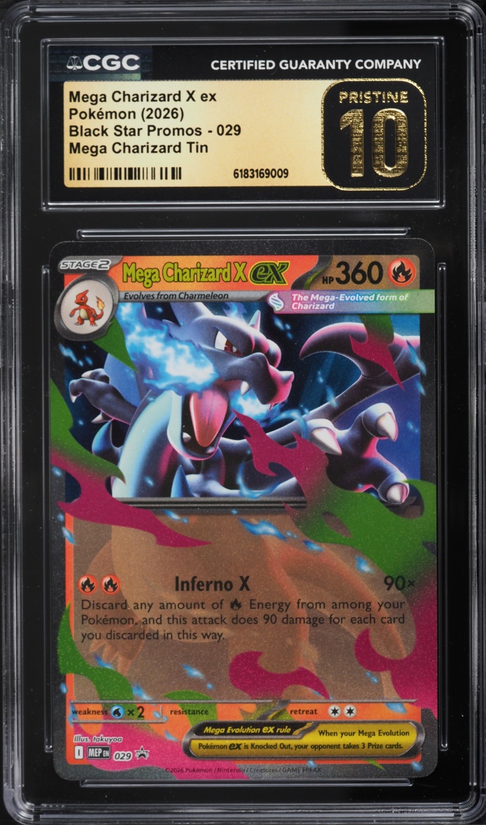 2026 Pokemon Mega Evolution Promo Tin Mega Charizard X Ex #29 CGC 10 Pristine