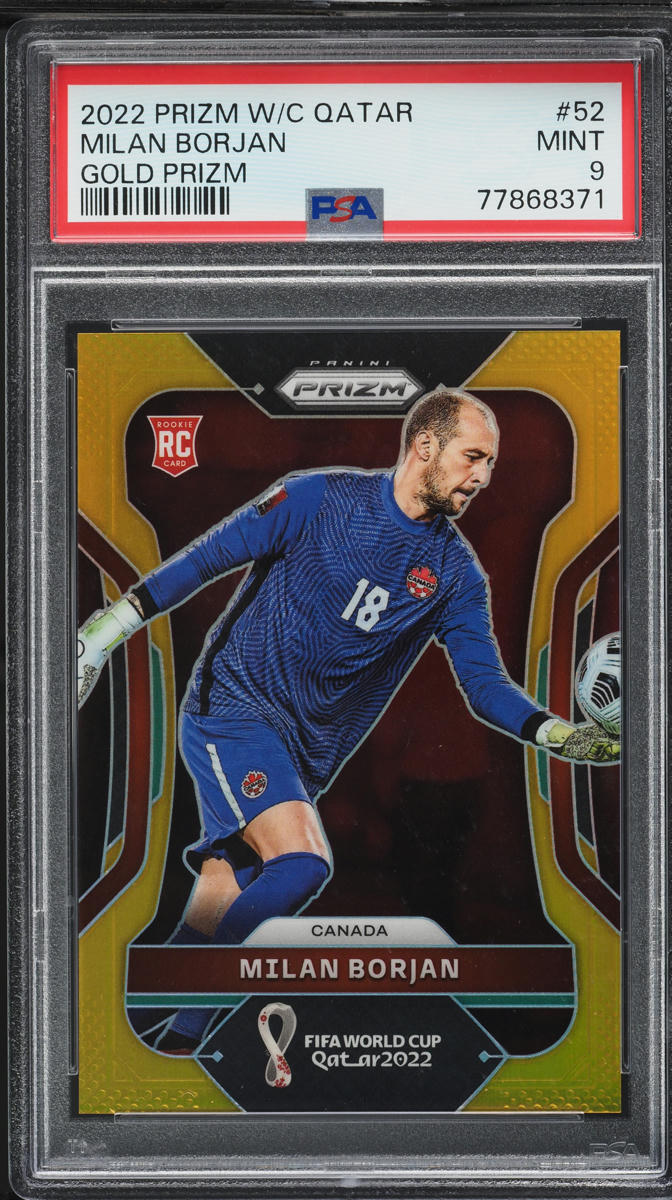 2022 Panini Prizm World Cup Qatar Gold Milan Borjan ROOKIE /10 #52 PSA 9 MINT