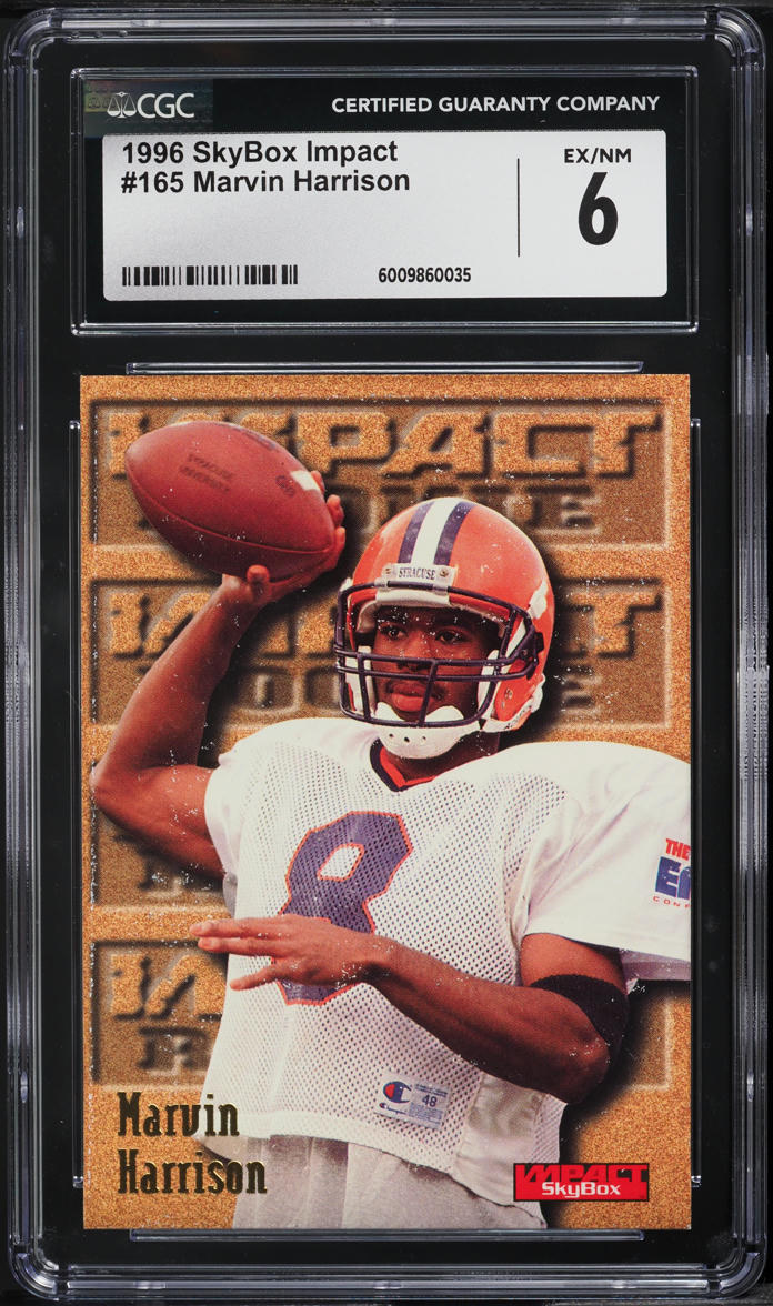 1996 Skybox Impact Marvin Harrison ROOKIE #165 CGC 6 EXMT