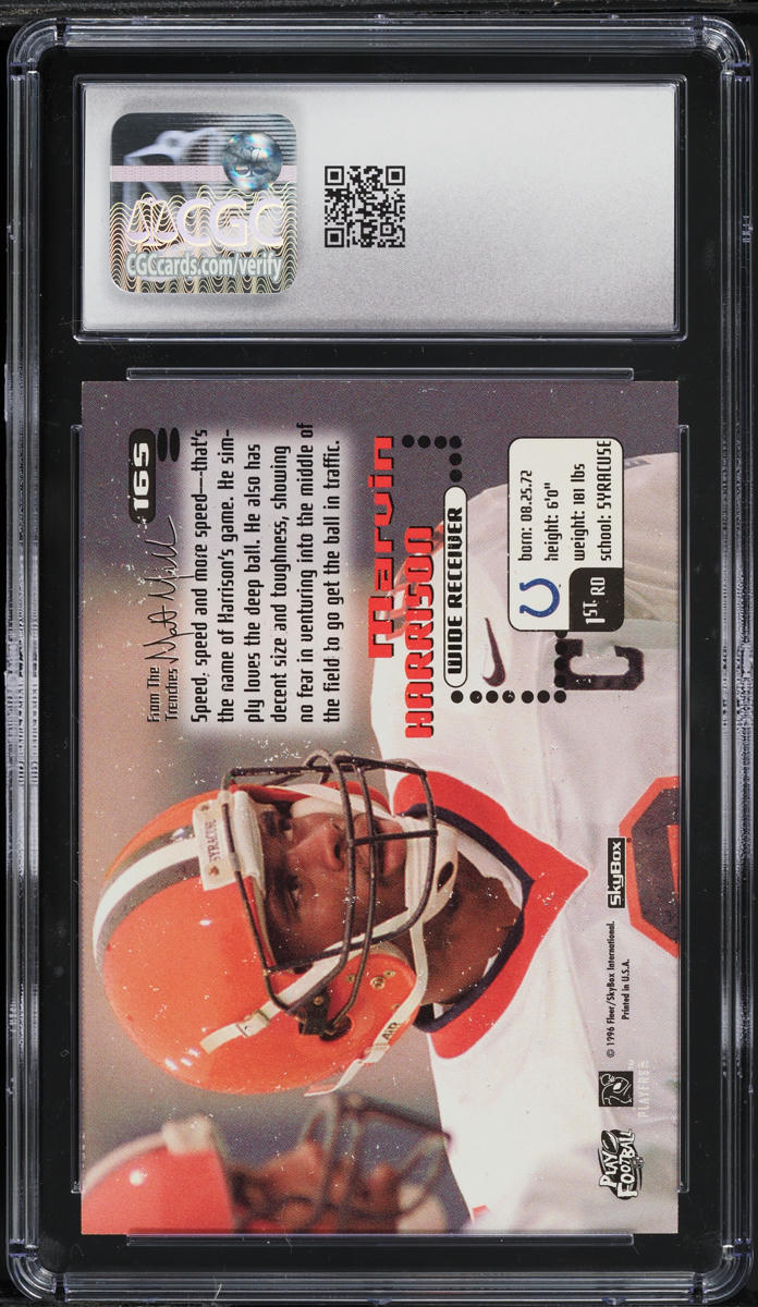 1996 Skybox Impact Marvin Harrison ROOKIE #165 CGC 6 EXMT
