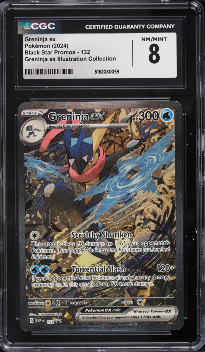 2024 Pokemon Scarlet & Violet Promo Illustration Full Art Greninja Ex #132 CGC 8 NM-MT