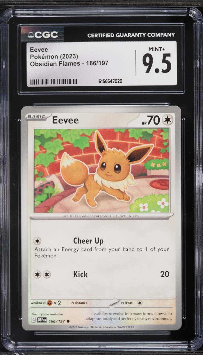 2023 Pokemon Scarlet & Violet Obsidian Flames Eevee #166 CGC 9.5 MINT+