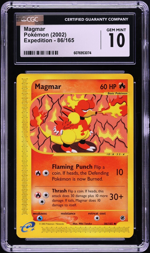 2002 Pokemon Expedition Magmar #86 CGC 10 GEM MINT