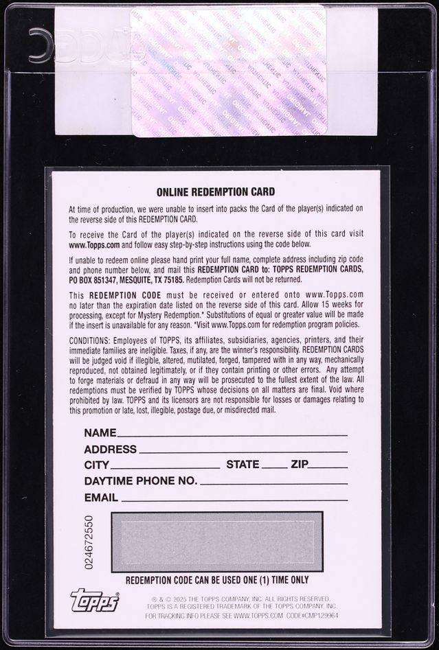 2025 Topps Chrome Gold Redemption MVP Winners Shohei Ohtani Aaron Judge CGC AUTH