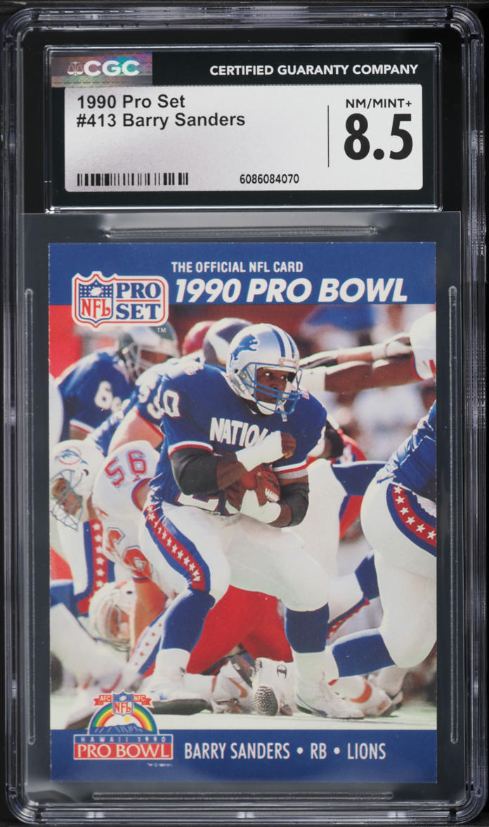 1990 Pro Set Football Barry Sanders #413 CGC 8.5 NM-MT+