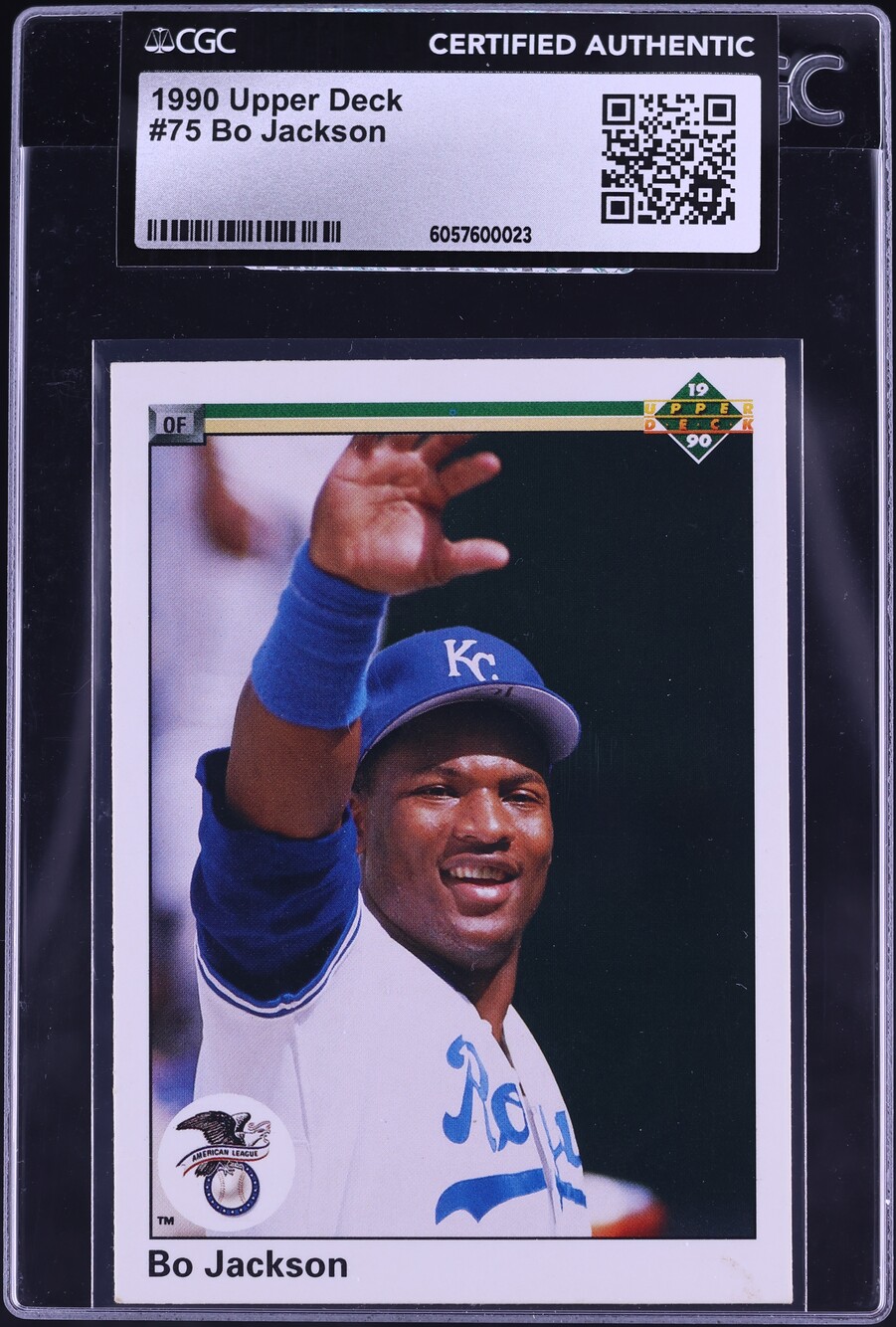 1990 Upper Deck Bo Jackson #75 CGC AUTH