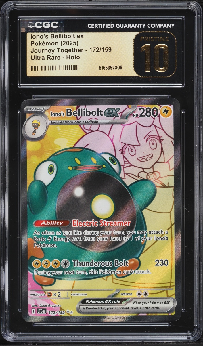 2025 Pokemon SV Journey Together Full Art Iono's Bellibolt ex #172 CGC 10 PRISTINE