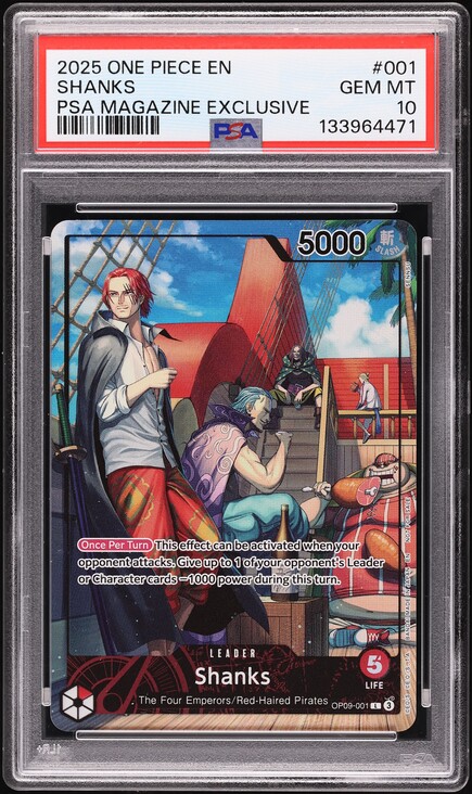 2025 One Piece Promo PSA Magazine Leader Shanks #OP09-001 CGC 10