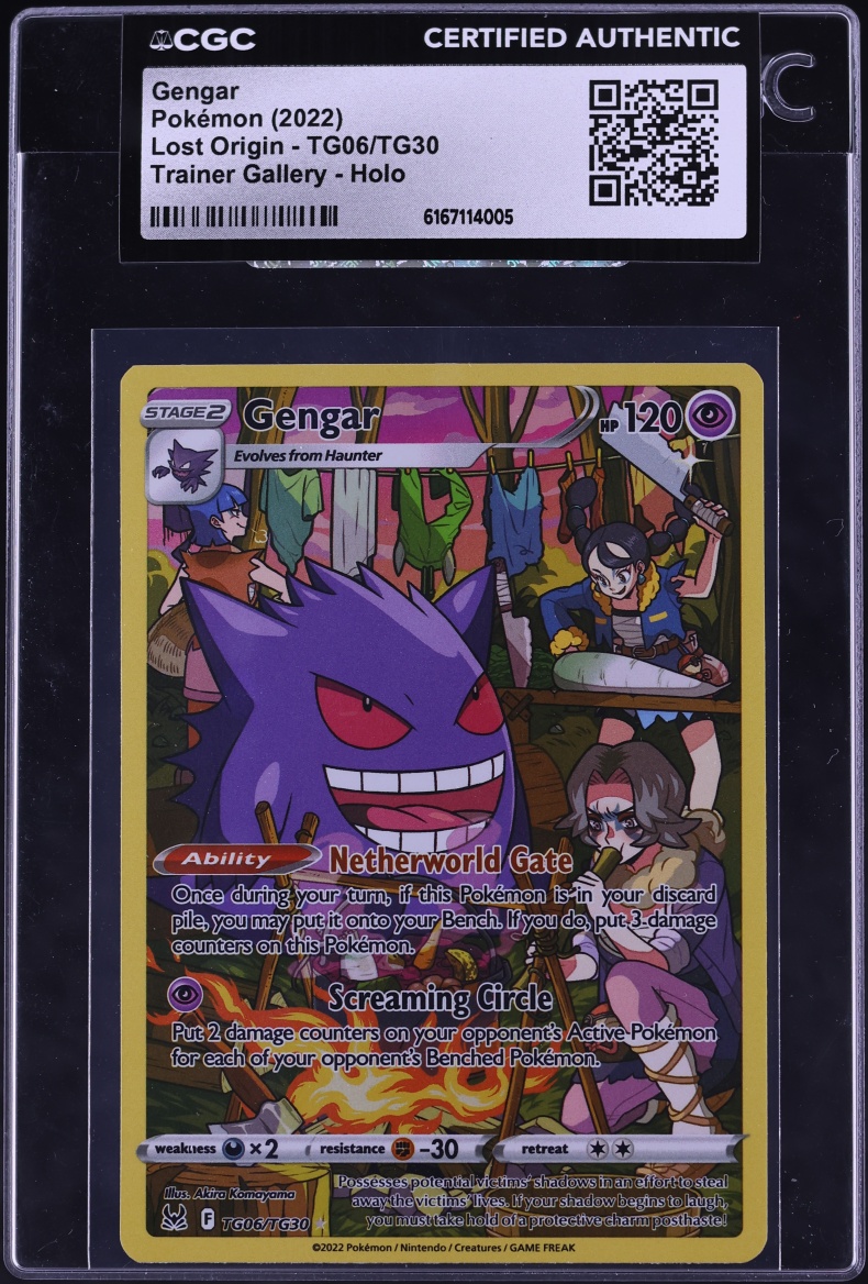 2022 Pokemon Sword & Shield Lost Origin CHR Gengar #TG06 CGC AUTH