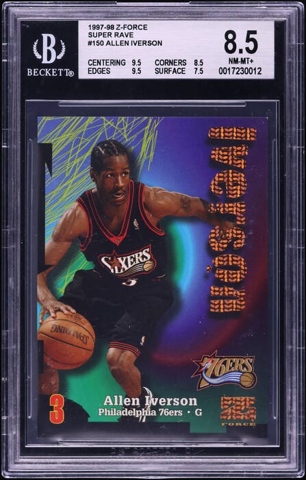 1997 Skybox Z-Force Big Men On Court Allen Iverson #8 BGS 9 MINT