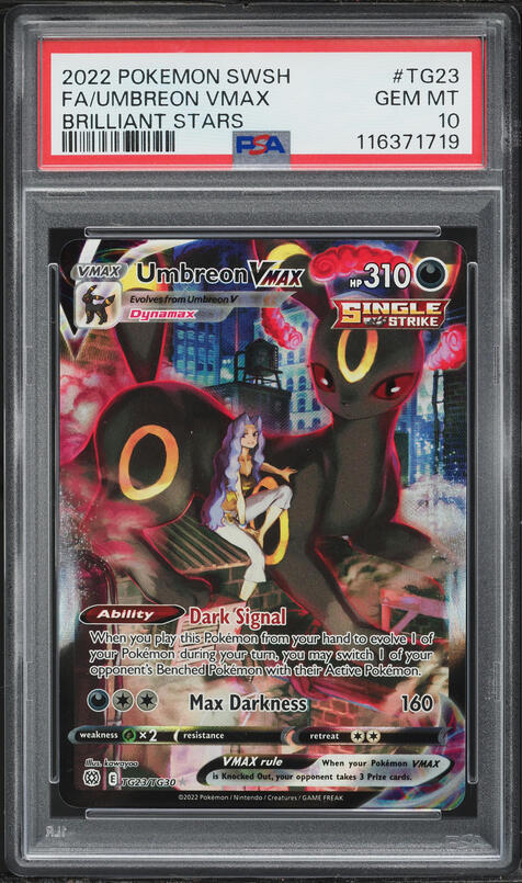 2022 Pokemon Sword & Shield Brilliant Stars TG Umbreon VMAX #TG23