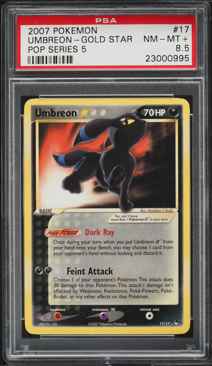 2007 Pokemon Pop Series 5 Umbreon Gold Star #17 PSA 8.5 NM-MT+