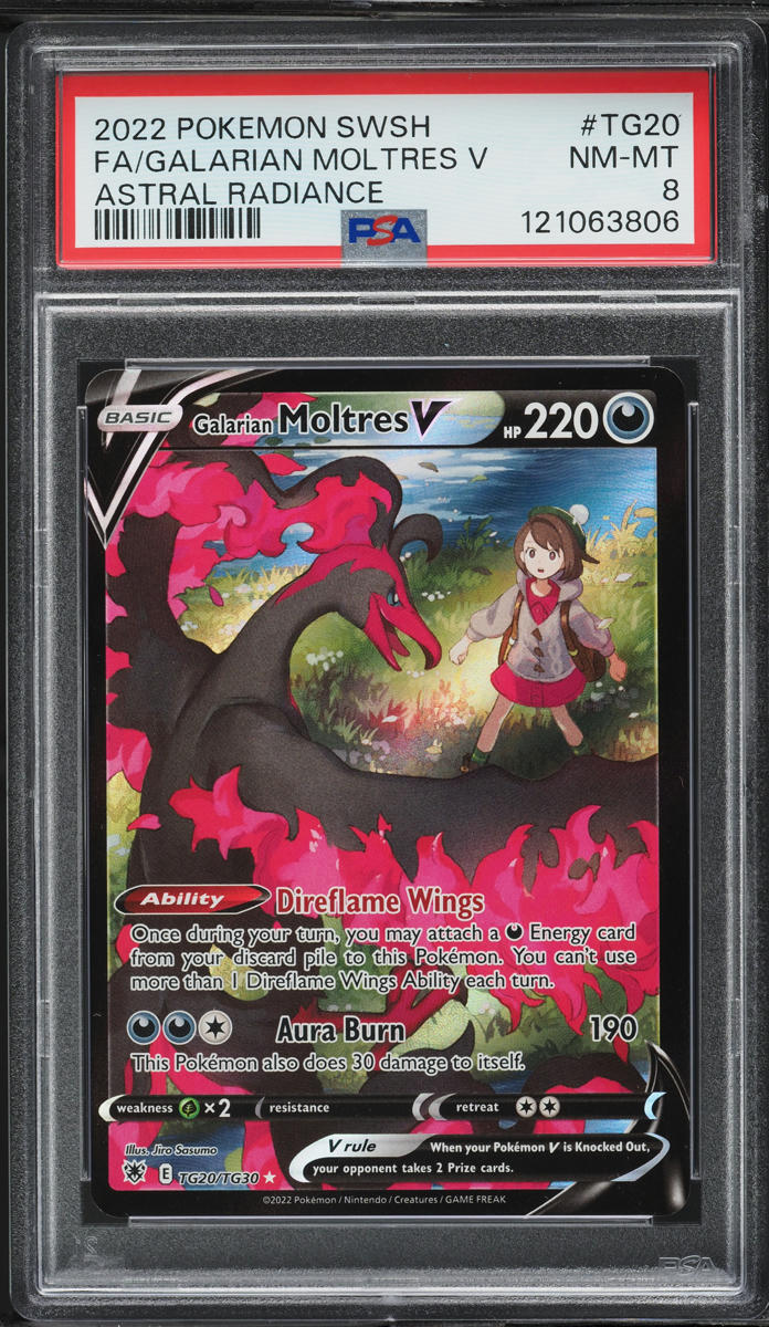 2022 Pokemon SWSH Astral Radiance CHR Galarian Moltres V #TG20 PSA 8 NM-MT