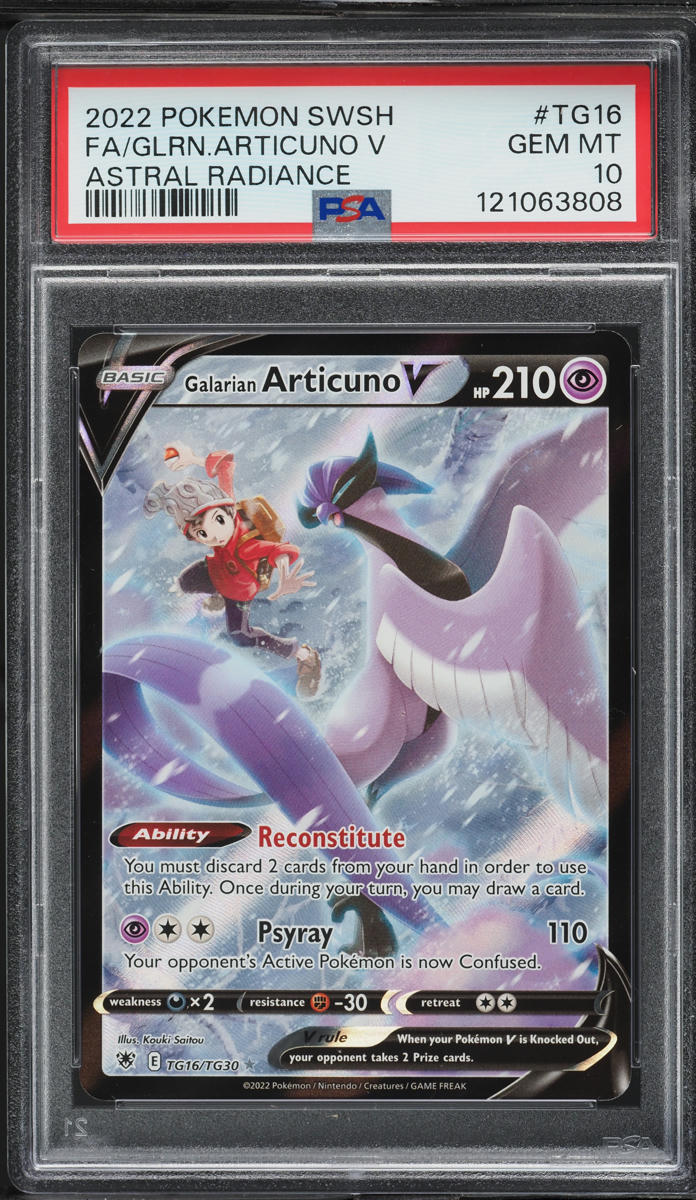 2022 Pokemon SWSH Astral Radiance Full Art Galarian Articuno V #TG16 PSA 10 GEM