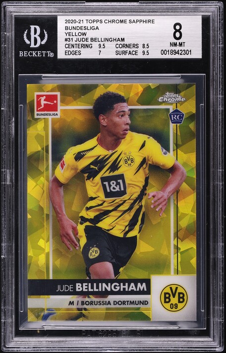 2019 Topps Chrome Bundesliga Erling Haaland ROOKIE AUTO #72 PSA 9