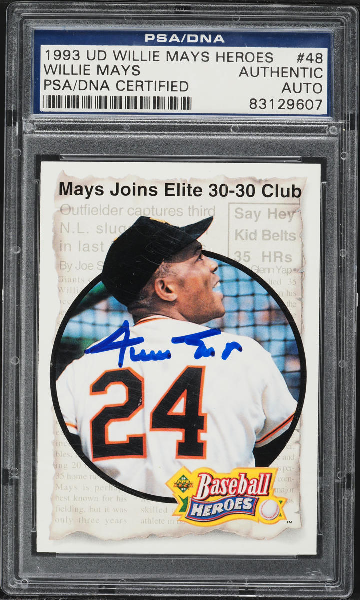 1993 Upper Deck Baseball Heroes Willie Mays AUTO #48 PSA/DNA AUTH
