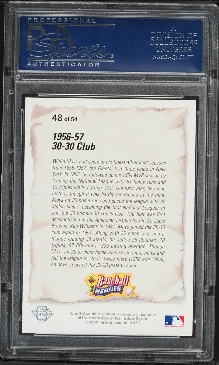 1993 Upper Deck Baseball Heroes Willie Mays AUTO #48 PSA/DNA AUTH