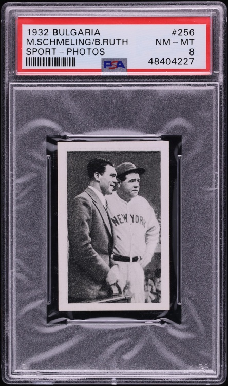 1932 Bulgaria Sport Photos Max Schmeling & Babe Ruth #256 PSA 8 NM-MT