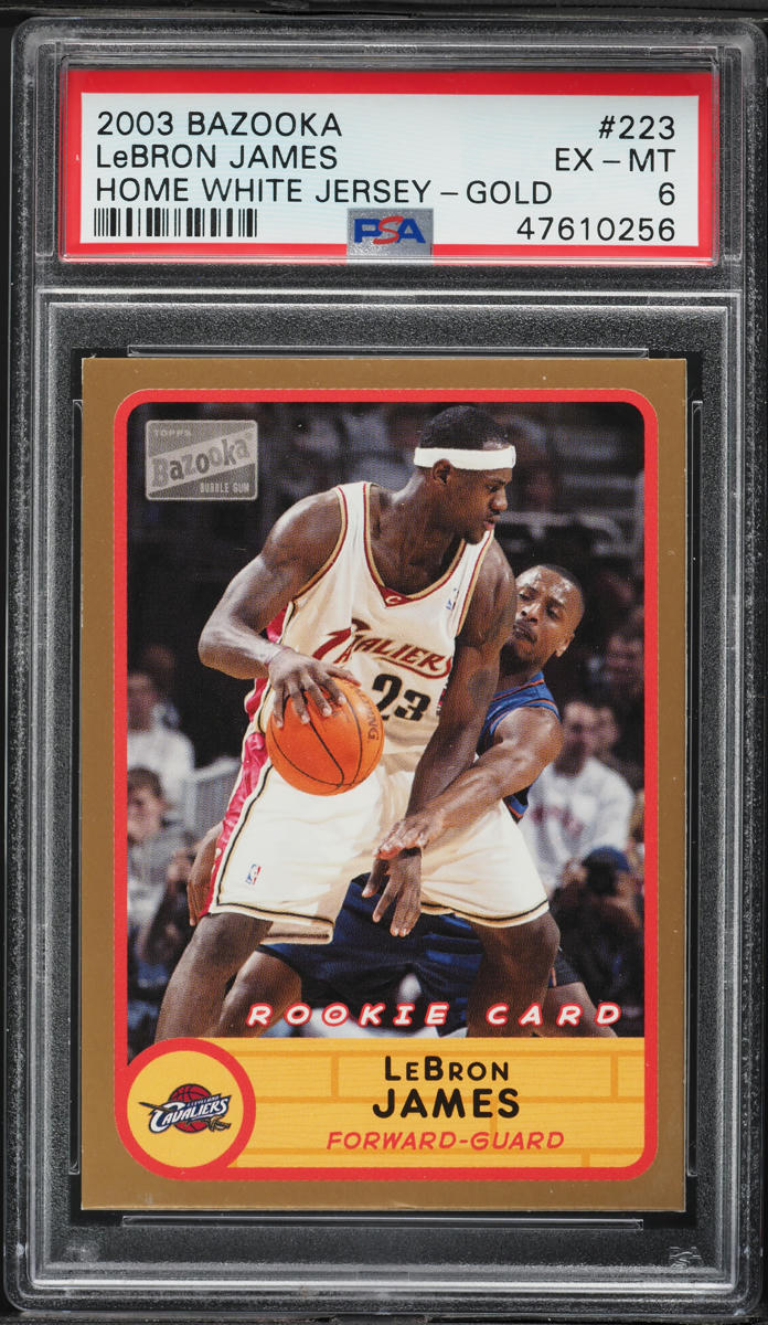 2003 Bazooka Gold LeBron James ROOKIE #223 PSA 6 EXMT