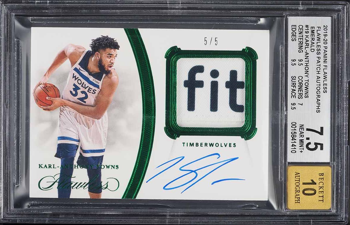 2015 National Treasures Karl-Anthony Towns ROOKIE PATCH AUTO 5/5