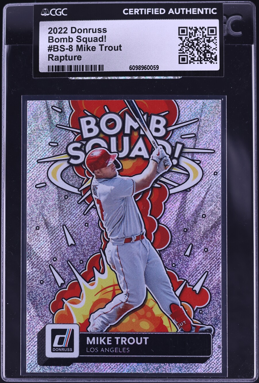 2022 Donruss Bomb Squad! Rapture Mike Trout #BS-8 CGC AUTH