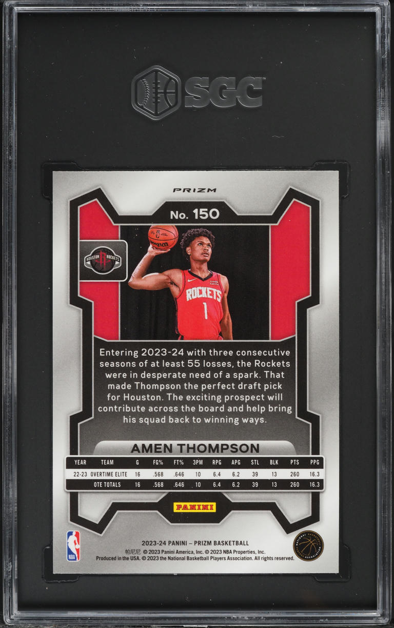 2023 Panini Prizm Ice Amen Thompson ROOKIE #150 SGC 9.5 MINT+