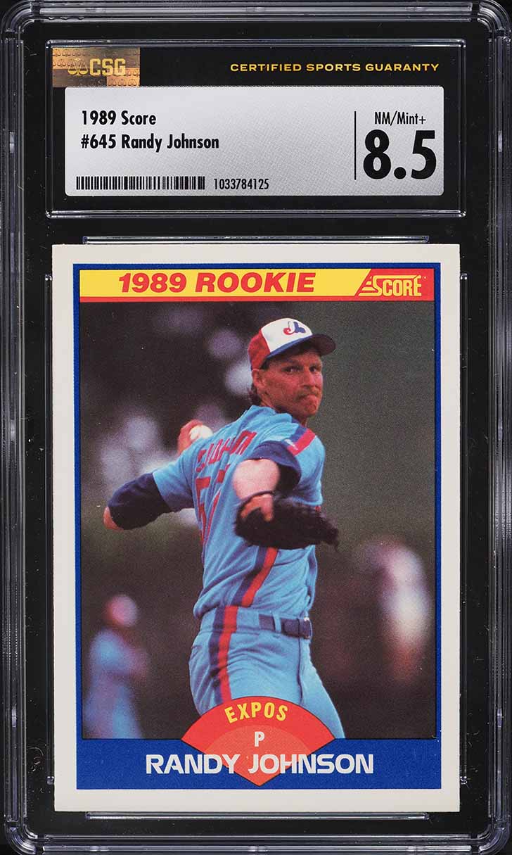 1989 Score Randy Johnson ROOKIE #645 CSG 8.5 NM-MT+