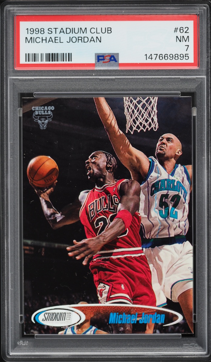 1998 Stadium Club Basketball Michael Jordan #62 PSA 7 NRMT