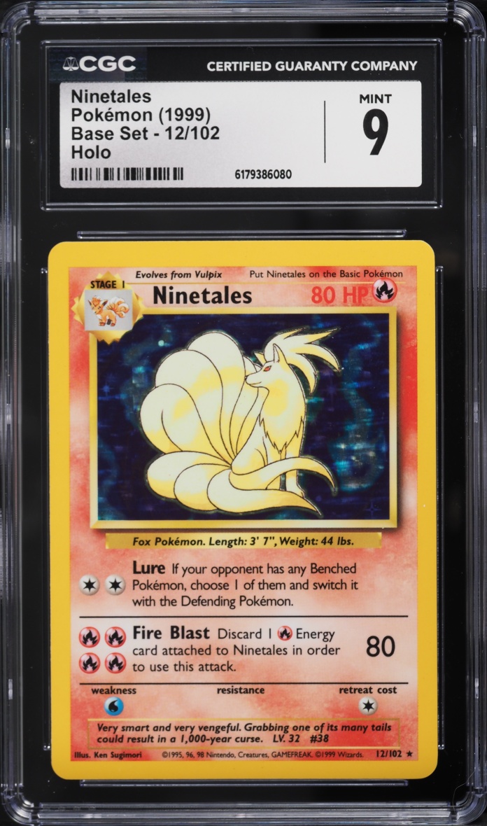 1999 Pokemon Base Set Holo Ninetales #12 CGC 9 MINT