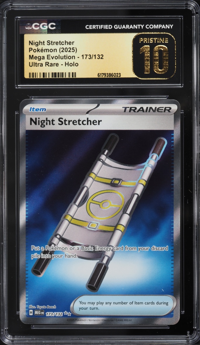 2025 Pokemon Mega Evolution Full Art Night Stretcher #173 CGC 10 PRISTINE
