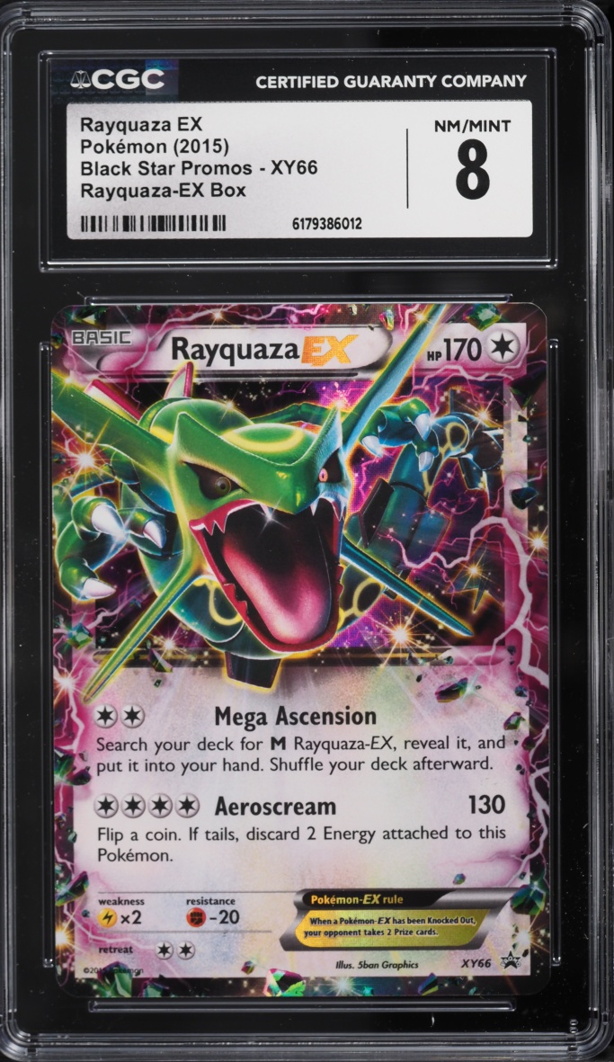 2015 Pokemon XY Black Star Promo Box Holo Rayquaza EX #XY66 CGC 8 NM-MT