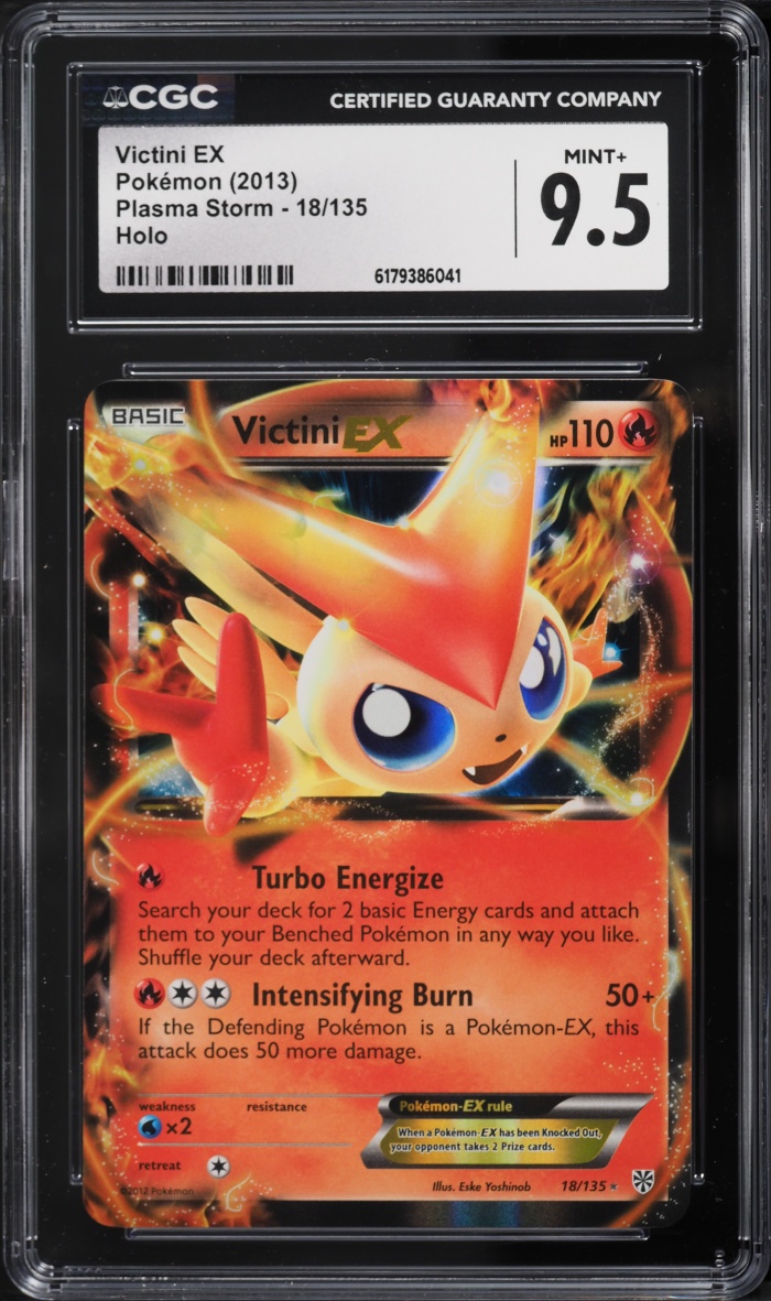 2013 Pokemon Black & White Plasma Storm Holo Victini EX #18 CGC 9.5 MINT+