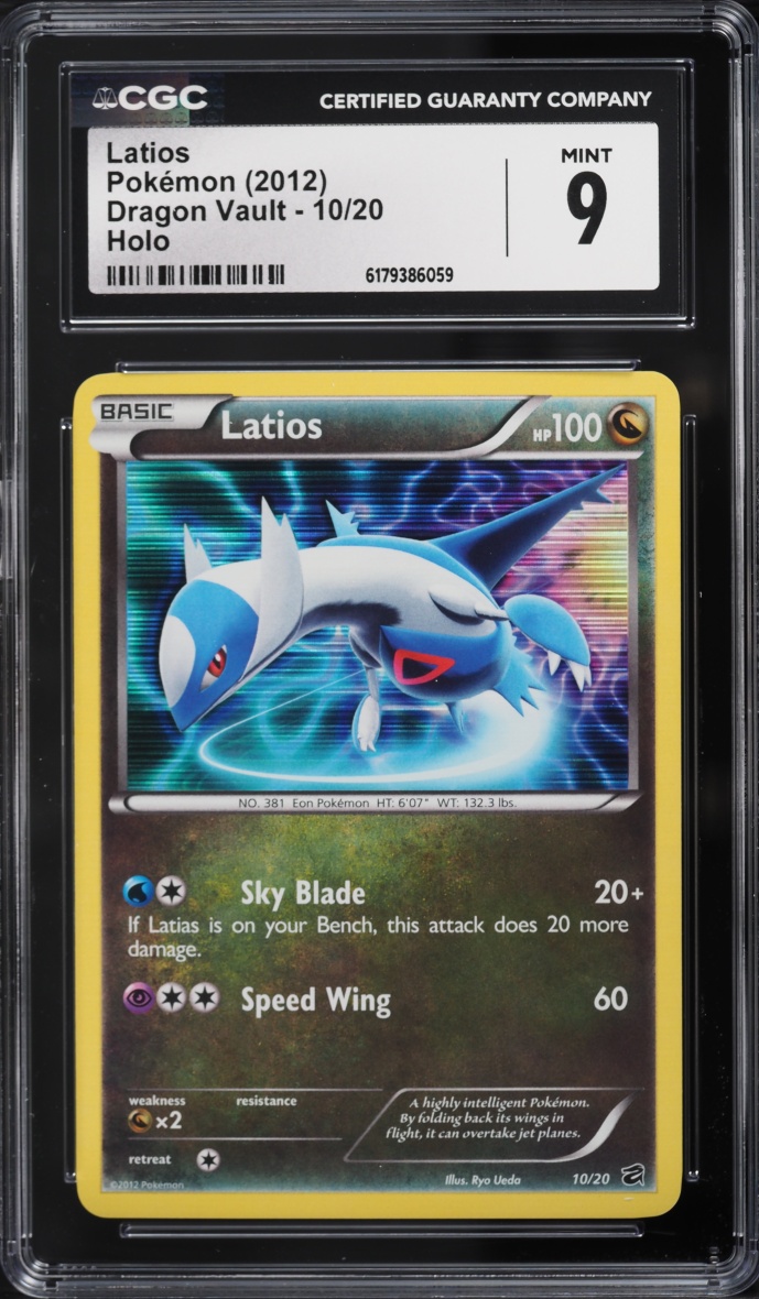 2012 Pokemon Black & White Dragon Vault Holo Latios #10 CGC 9 MINT