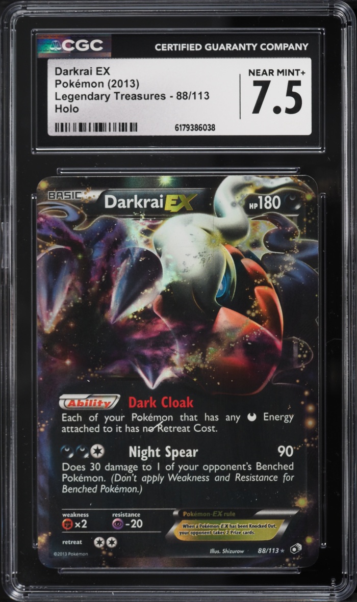 2013 Pokemon Black & White Legendary Treasures Holo Darkrai EX #88 CGC 7.5 NRMT+