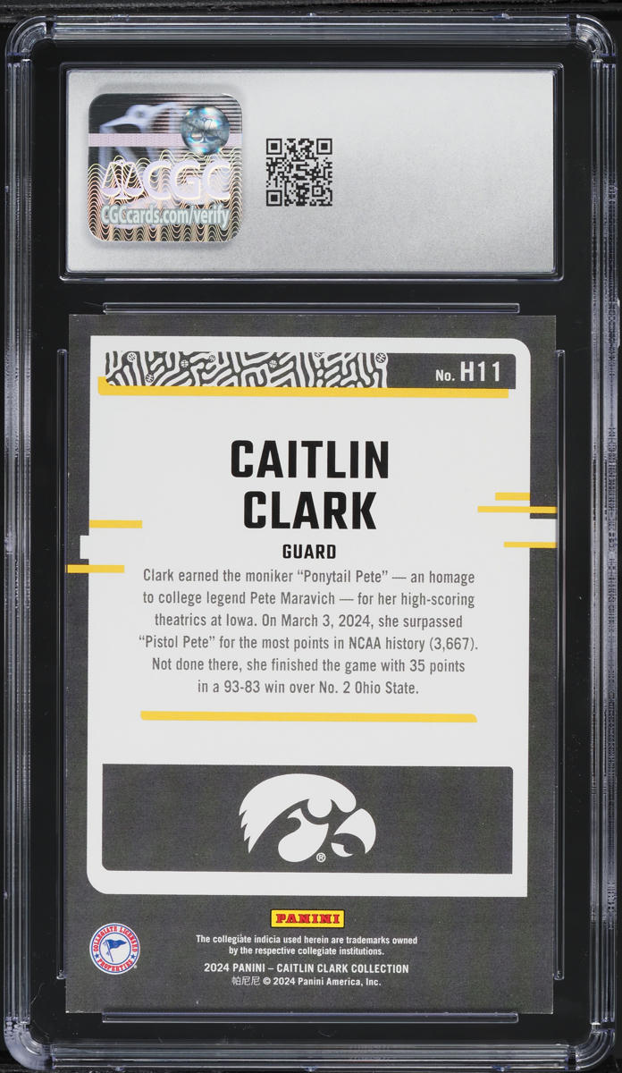 2024 Panini Collection Highlights Panini Caitlin Clark ROOKIE #H11 CGC 9 MINT