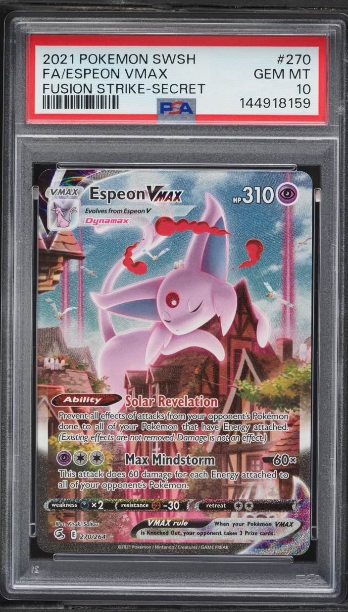2021 Pokemon Sword & Shield Fusion Strike Alt Art Espeon VMAX #270 PSA 10 GEM MINT
